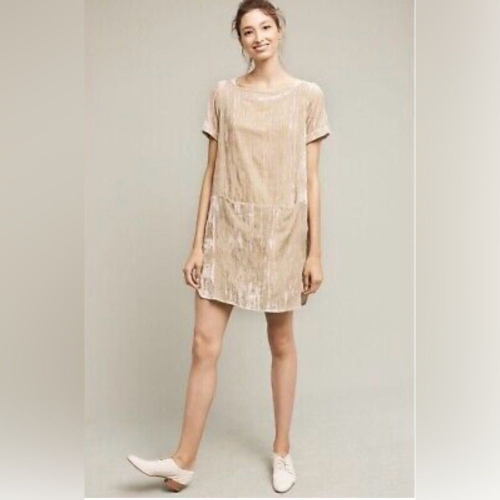 Anthropologie Floreat Crushed Velvet Dress
